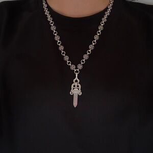 Silver Dagger Pendant Necklace